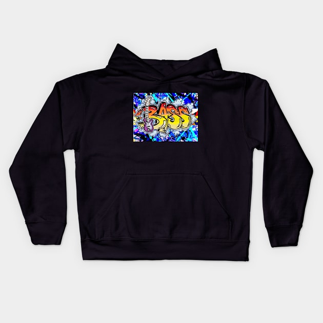 bass paint abstract Kids Hoodie by LowEndGraphics